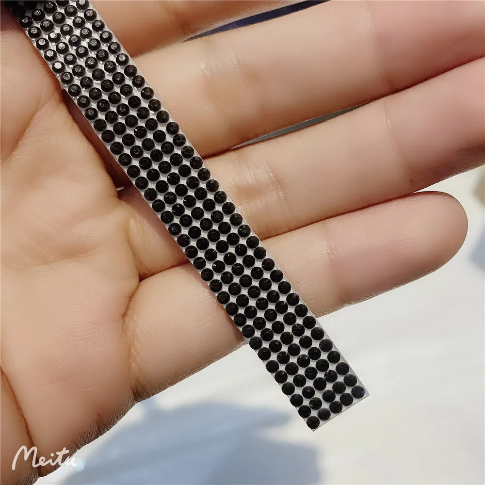 Custom Self-Adhesive Hot Melt Adhesive Colored Rhinestone Strip Decoration Diy Garment Hat Shoes Bag Decorate