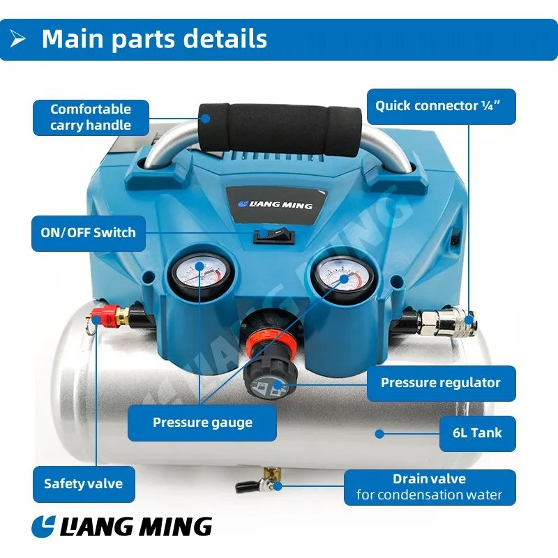 18V Lithium Battery Power Tools Rechargeable Cordless Air Compressor with Tank Electrical Compressor AP-L0236-A