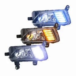 Wholesaler 12V Daylight for POLO Daytime Running Light Car LED DRL Fog lamp with Yellow Turn Signal Auto Head light