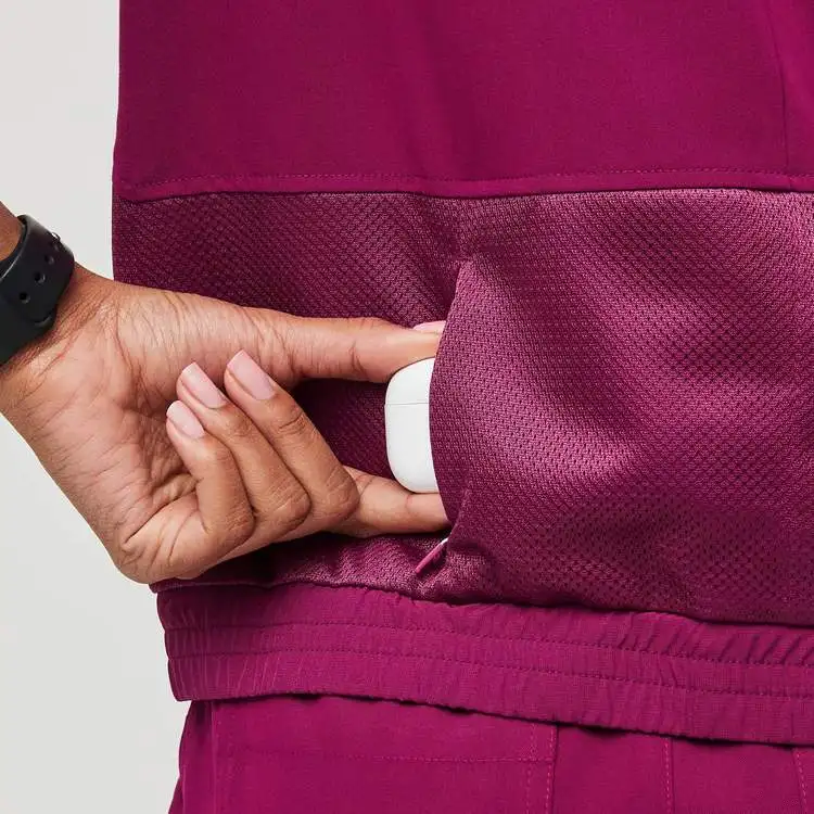 Новый стиль индивидуальные модные скрабы из спандекса униформа на молнии куртка медицинская костюм