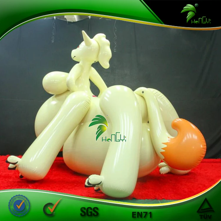 Hongyi Customized Inflatable Fox Girl Ride on Toy with Big Belly and Big Boobs