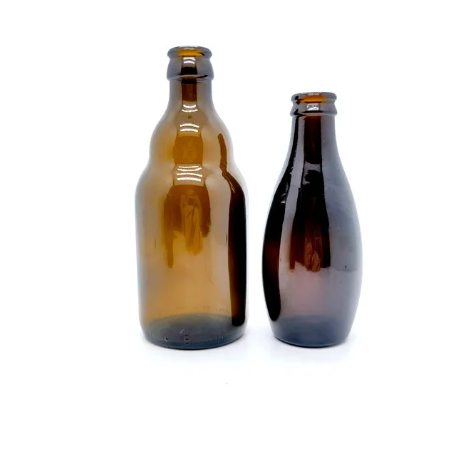 Wholesale Custom Brown 12 oz 355ml  Amber Glass Stubby Beer Bottles 355 ml With Twist Off Neck Crown Cap