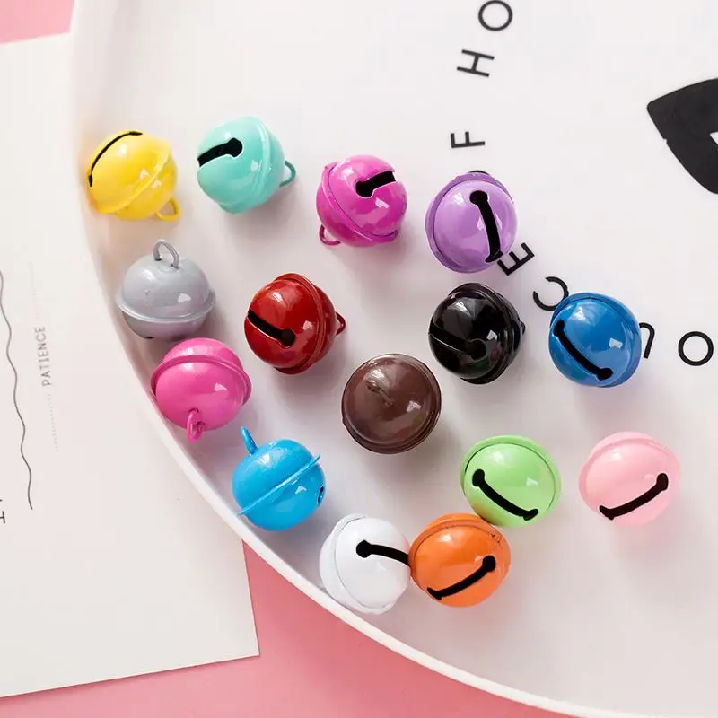 pom XNG 22mm candy-colored pet key ring spray paint small bells Christmas decoration pendant diy keychain accessories