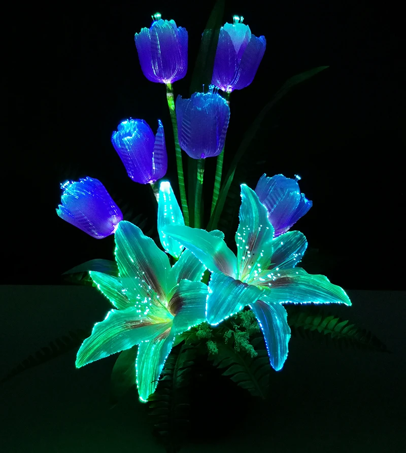 Christmas decoration  artificial flowers /LED fiber optic flower lamp , holiday decoration fiber optic  flowers