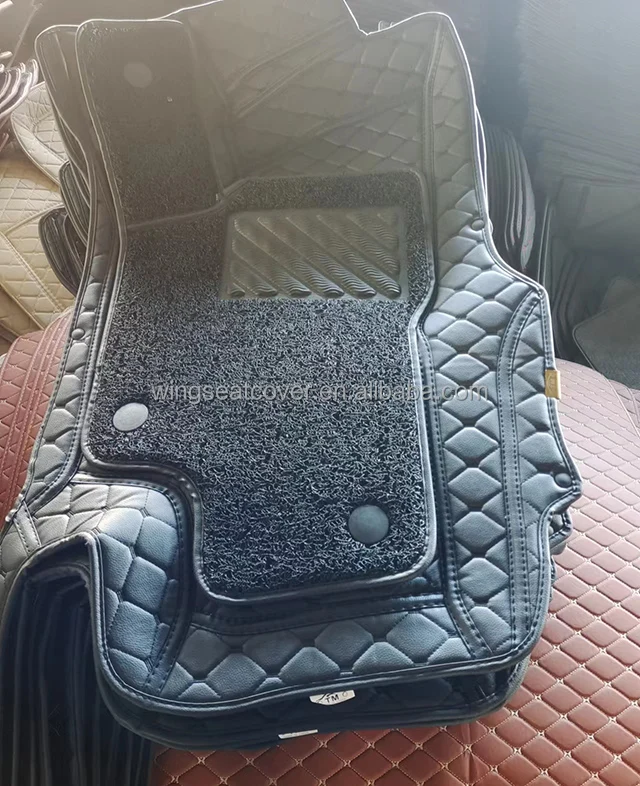 Leather full set double layer with carpet 5D car floor mats for Toyota camry 2018 2019 2020 2021 2022