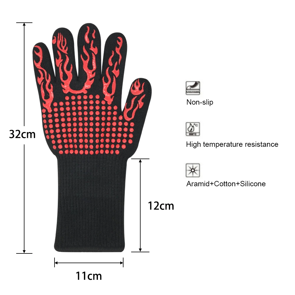 bbq gloves oven cooking barbecue baking cutting heat resistant gloves bbq