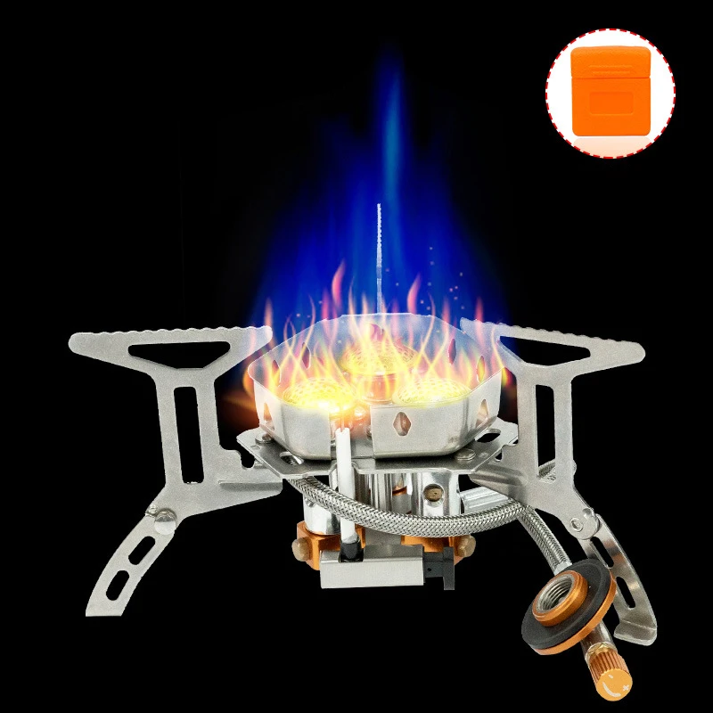 Kingpool Outdoor 3 Burner Gas Stove Hiking Picnic Equipment Portable Backpacking Stainless Steel Camping Gas Stoves