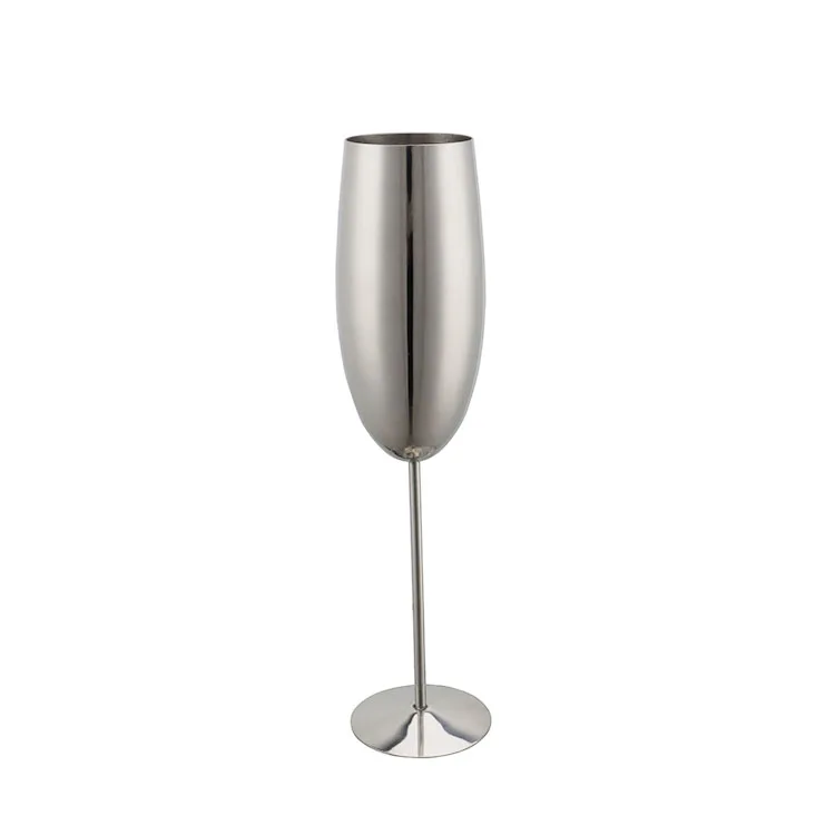 Disposable Luxury Wine Glass with Logo Champagne Stainless steel Hot Sale  240ml Wine Glass Cup Western Creative Europe