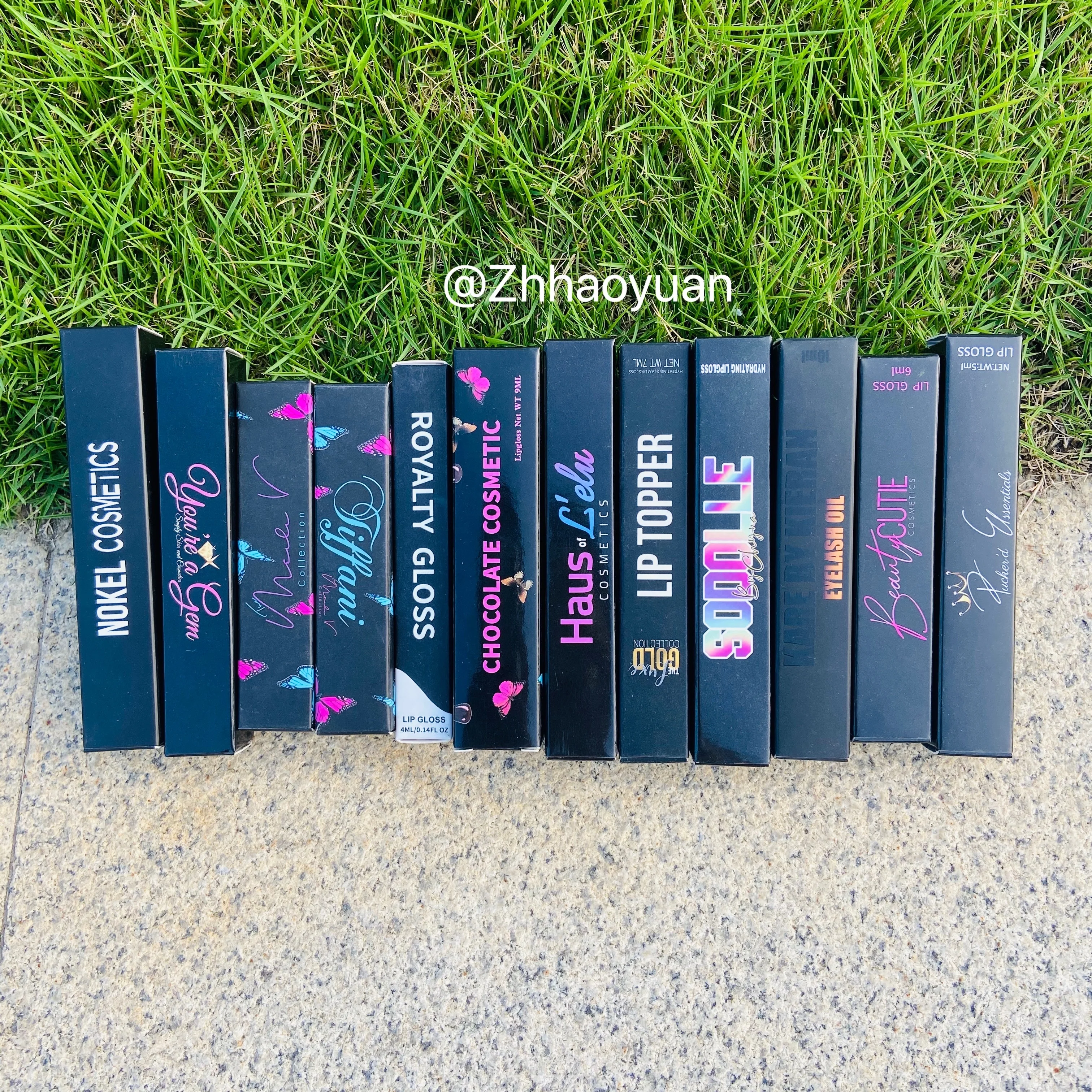 Custom Packaging Boxes Paper Cosmetic Lip gloss Box Neutral Package Shinny Silver Gift Box for Eyelash Lipstick Lipgloss Tubes