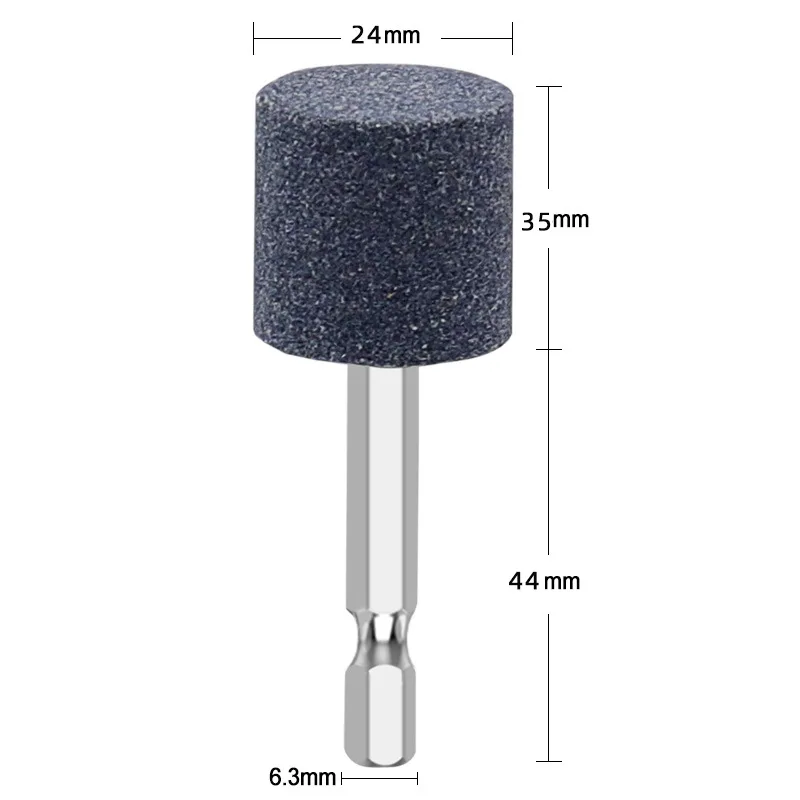 6.3mm*24mm tapered grinding wheel with hexagonal handle brown corundum polishing wheel grinding head electric rotating tool