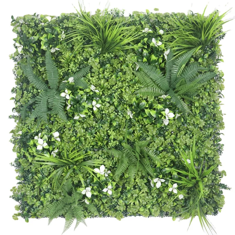 Wholesale Faux Boxwood Hedge Plant Wall Tropical Jungle Plastic Green Flower Wall Panels Artificial Grass Wall Design For Decor