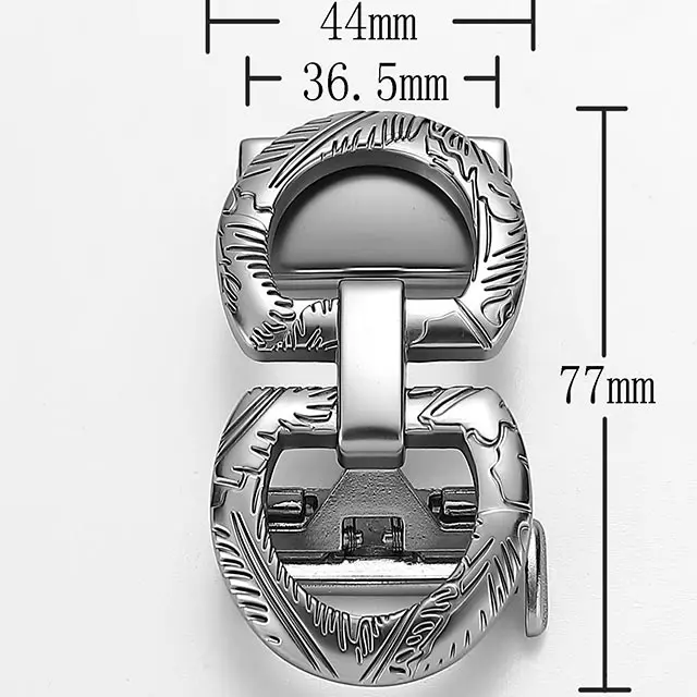 Gunmetal Belt Buckle Custom Cowhide Leather Ratchet Automatic Buckle Adjustable Belt For Men