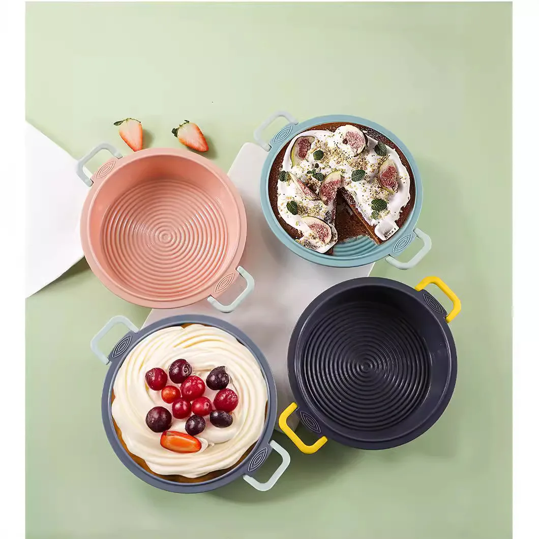 Besafe large round thicker Non-stick silicone reusable pizza baking pot tray Air Fryer inserts Liners pan for Oven Microwave