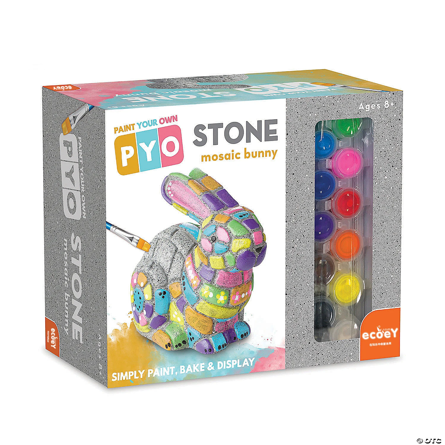 Garden Stone Drawing Kit Bunny Cement Painting Decorative Kit Bunny Garden Ornamental Stone children toys drawing boar