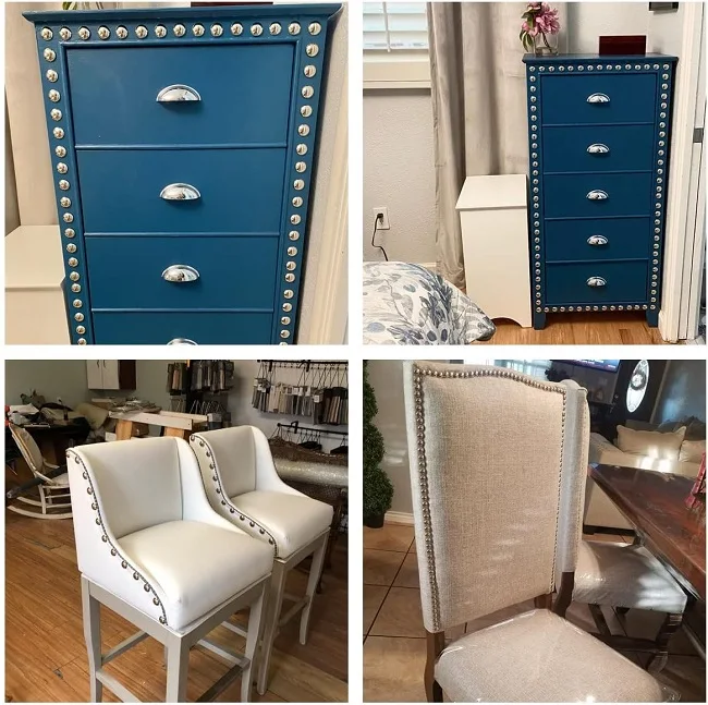 VT-14.112 sofa nail dorado Tachuelas de tapiceria redondas para unas para muebles for tablero de corcho decoracion del hogar