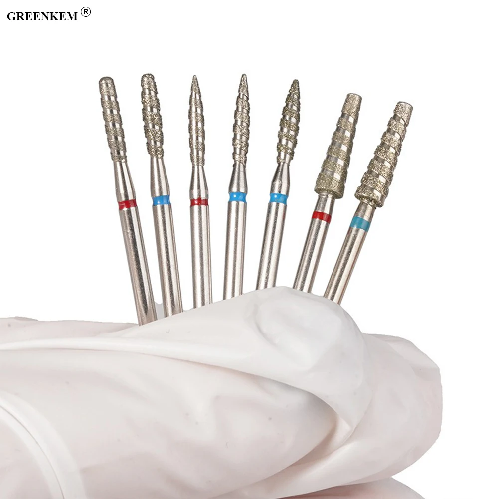 Nail Drill Bits 1.6 mm 2.0 mm 2.5 mm Tornado Bit Red Blue Russian Diamond Bur Nail Drill Bits