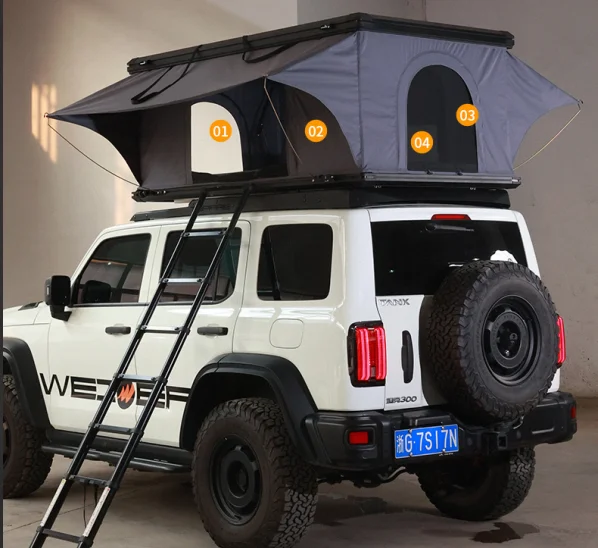 Roof Top Tent Hardshell Sleeps 2-4 People Comfortably Equipped with Ventilation System