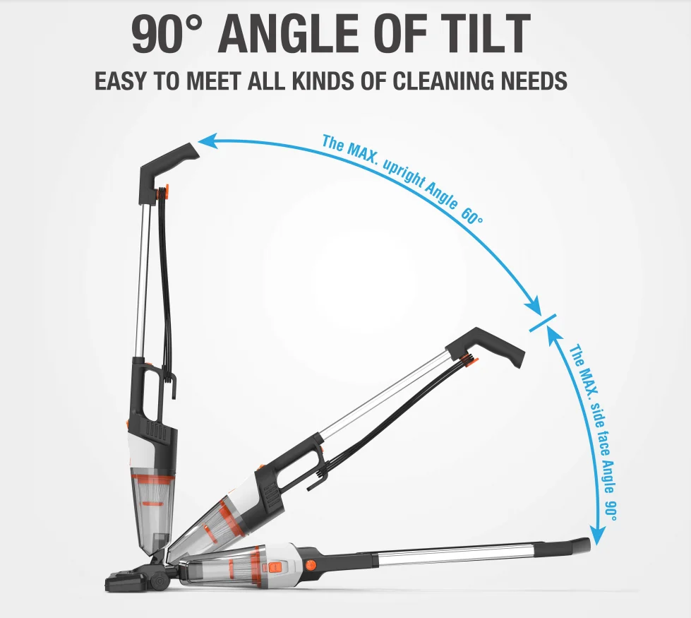 Lightweight Corded Stick Vacuum Cleaner Powerful Suction Convenient Handheld Vac with Filter for Hard Floor, 3-in-1