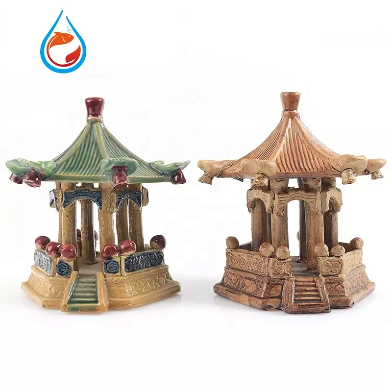 Fish Tank Aquarium Bonsai Landscaping Ceramic Pavilion Aquarium Decoration Fish Tank Decoration Aquarium Ornaments