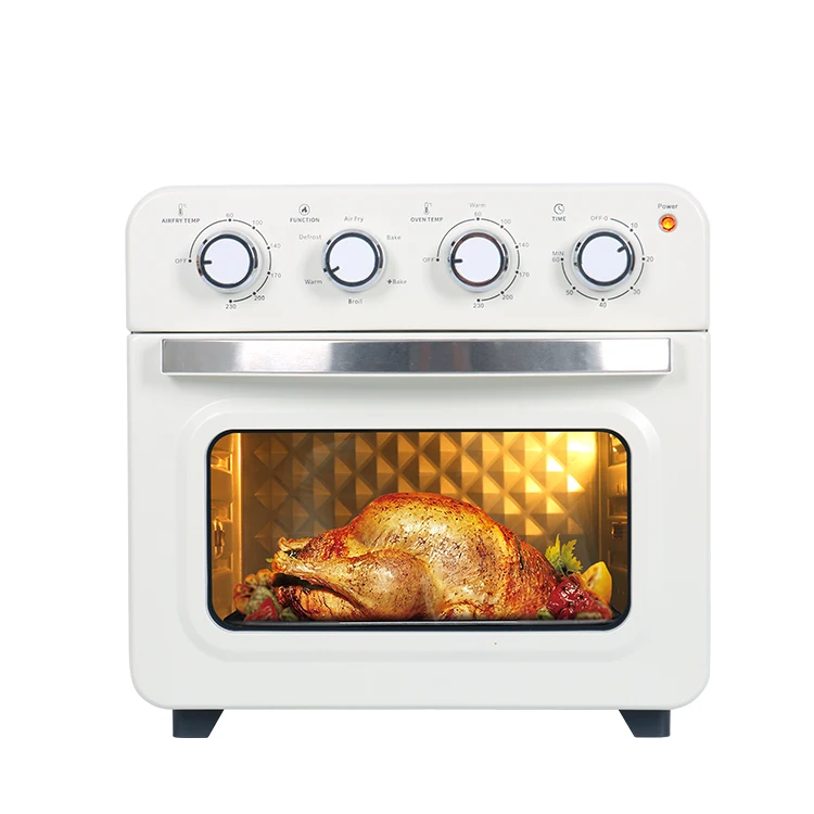 cream white air fryer oven 28L rotating pizza oven