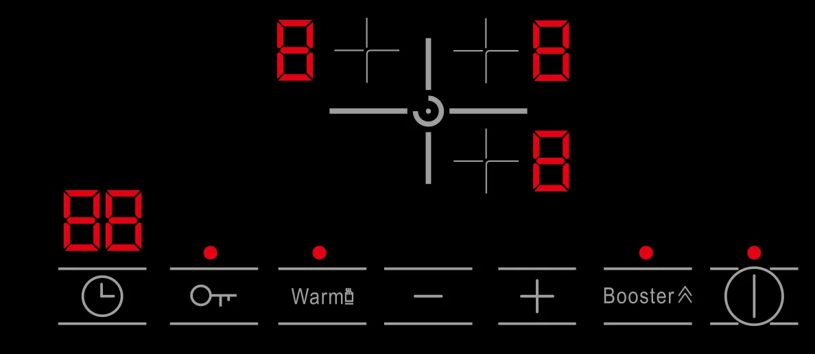80CM 4 burners 7400W intelligent integrate slider control embed radiant ceramic hob cooker