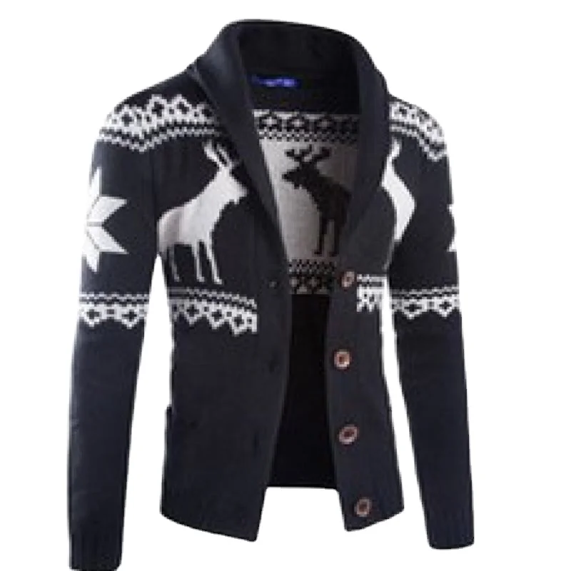 Custom Christmas sweater jacquard pullover long sleeve ugly sweater knit coat winter knitted cardigan sweater men
