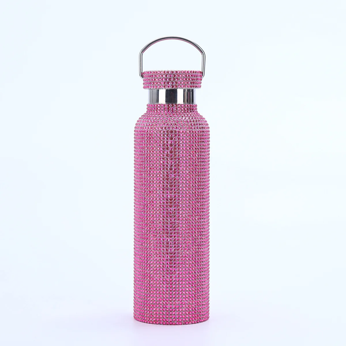 High quality large mouth 600ml double layer stainless steel vacuum 302 thermos mug flash diamond sticking diamond mug