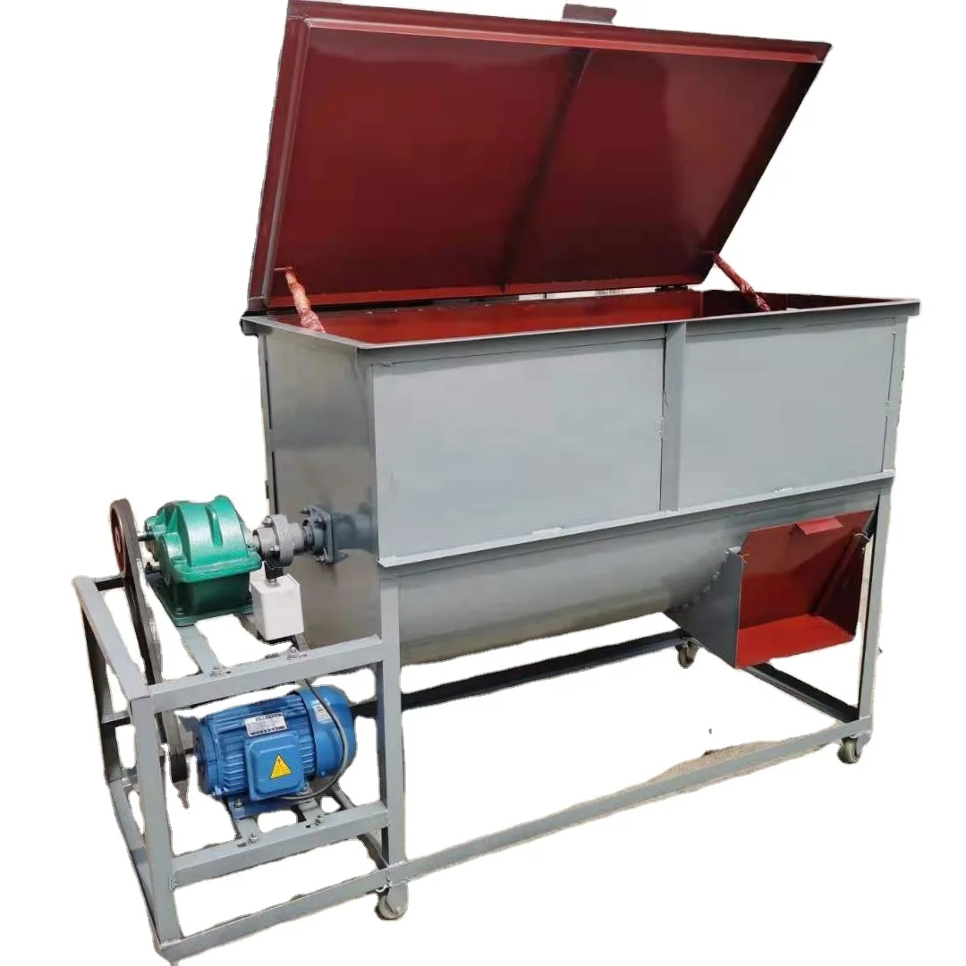 horizontal grinder 200kg 300kg 400kg 500kg 1000kg 1500kg 2000kg mixing capacity feed mixer machine