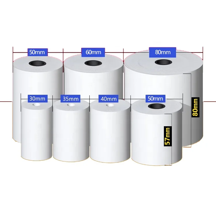 Thermal printer paper 80mm 57mm bill cashier paper printing 80X80 57X40 till roll pos atm 3 1/8 x 230 receipt thermal paper roll