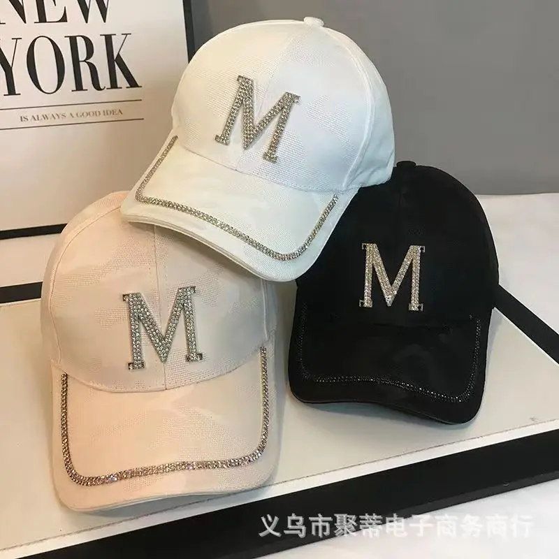 2023 Spring and Summer New Letters Diamond Cap Summer All-match Sun Protection Sun Hat Fashion Baseball Cap for Children