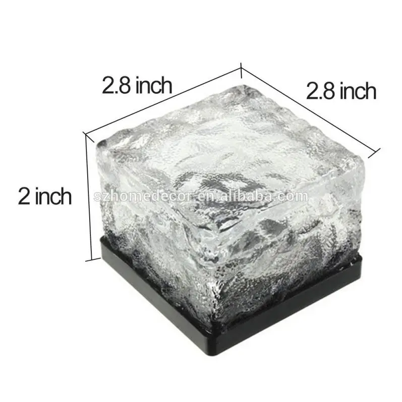 
Ice Rocks Run glass cubes LED Solar Energy Color Changing Decoration Lights For Path and Garden(Multi-color) 