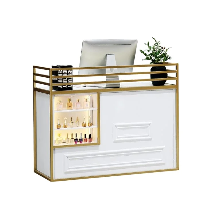 Nail salon cashier counter Simple modern iron art cabinet hair salon reception desk bar company outlook front desk