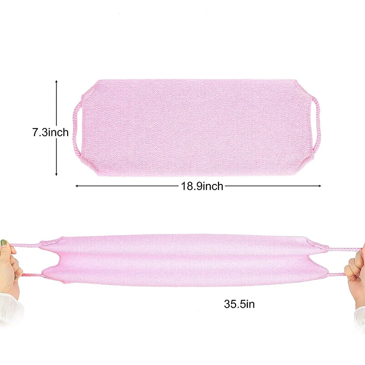 Exfoliator Scrubber Back with Handles Exfoliating Towel Body Exfoliator Back Washer Scrubber Stretchable Pull Strap