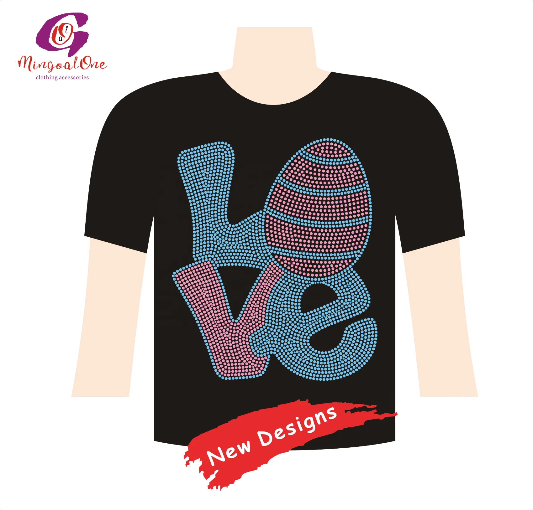 Wholesale Price Bling Happy Easter Holiday Letters Rhinestone Heat Transfer LOVE Easter Logo Rhinestone Transfer for T Shirt