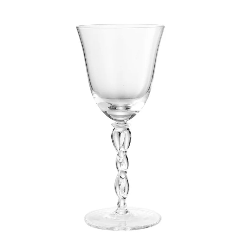 Clear custom twist stem martini cocktail glasses