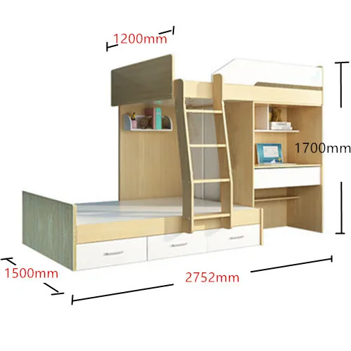 Amazon Hot Selling Custom Modern Wood Children Folding Bunk Bed With Slide