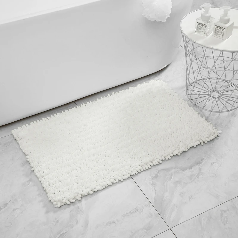 Tufted Luxury Design Anti Slip Chenille Shaggy Bath Mat 50x80cm