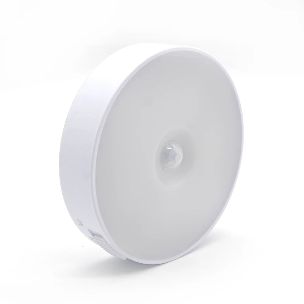 LED Battery Operated Round Motion Sensor Light Portable Night Lights for Bedroom