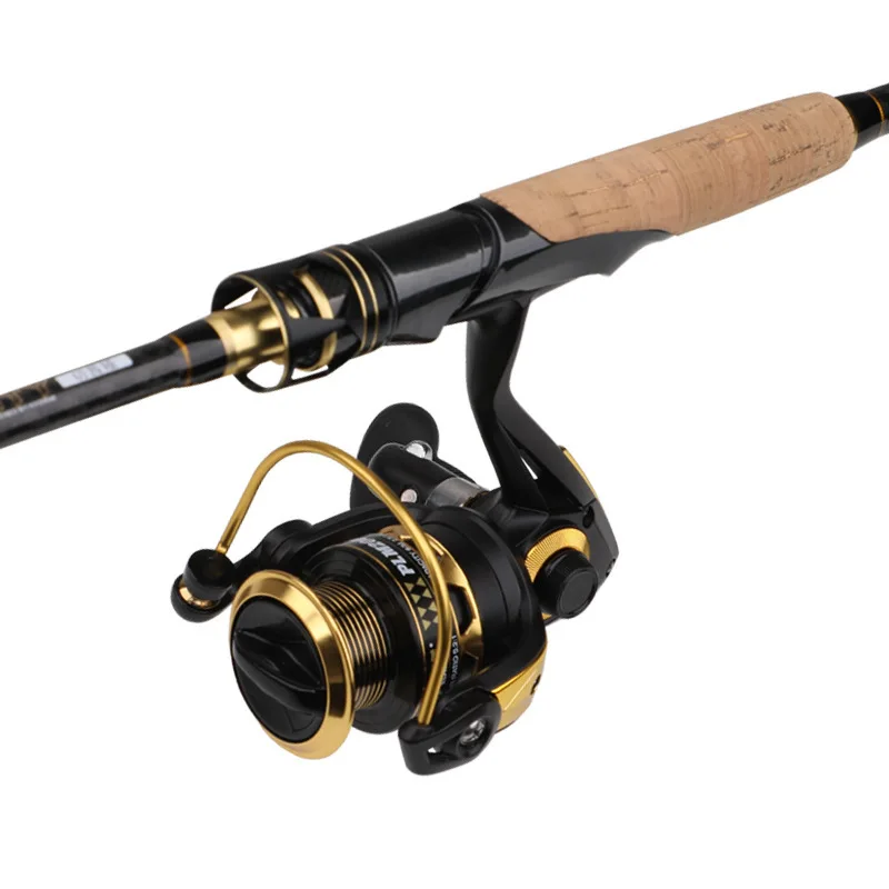 Combination of carbon fishing rod and spin reel