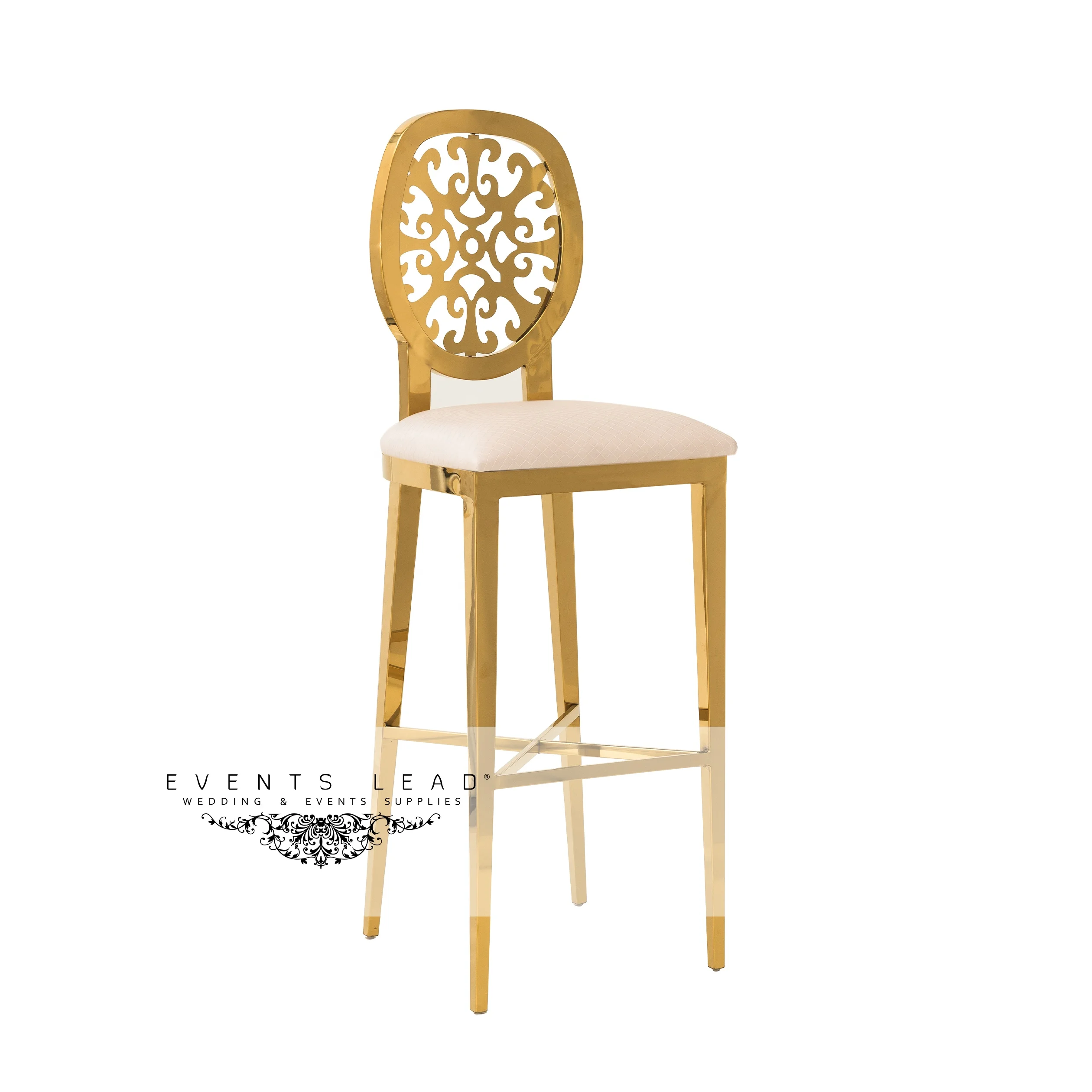 Newest Products Simple Gold Stainless Steel BACCHUS Acrylic Bar Chair