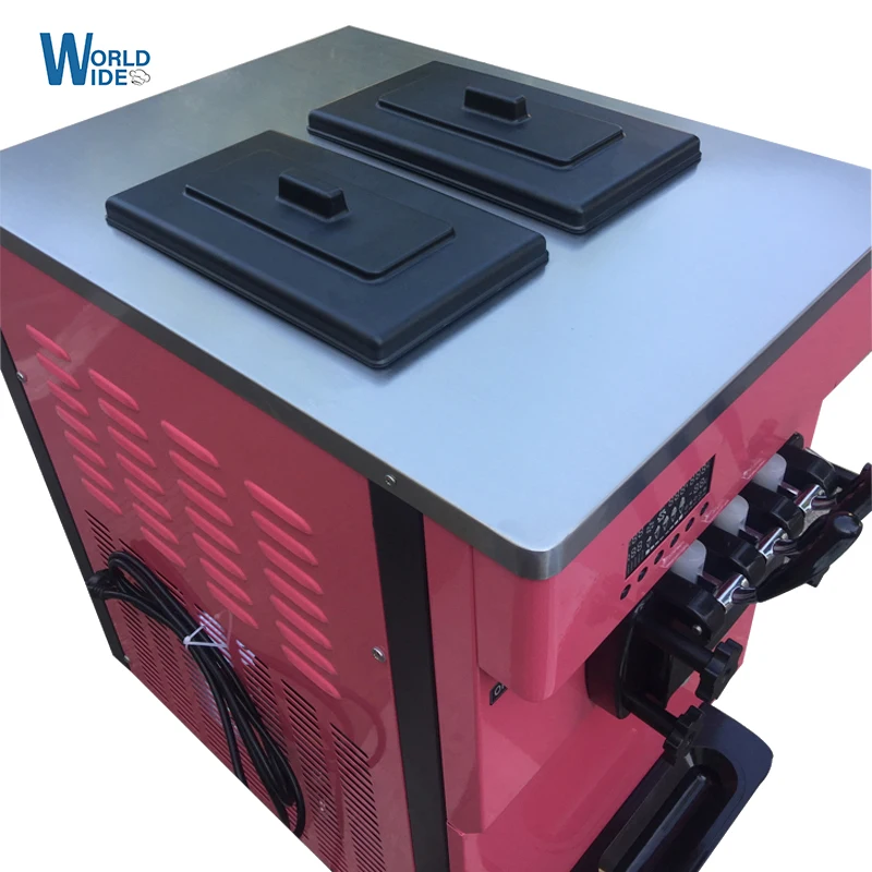 High Productivity 25L/h 3 Flavor 2+1 Mixed Softy Ice Cream maker Machine for Snake Bar Restaurant
