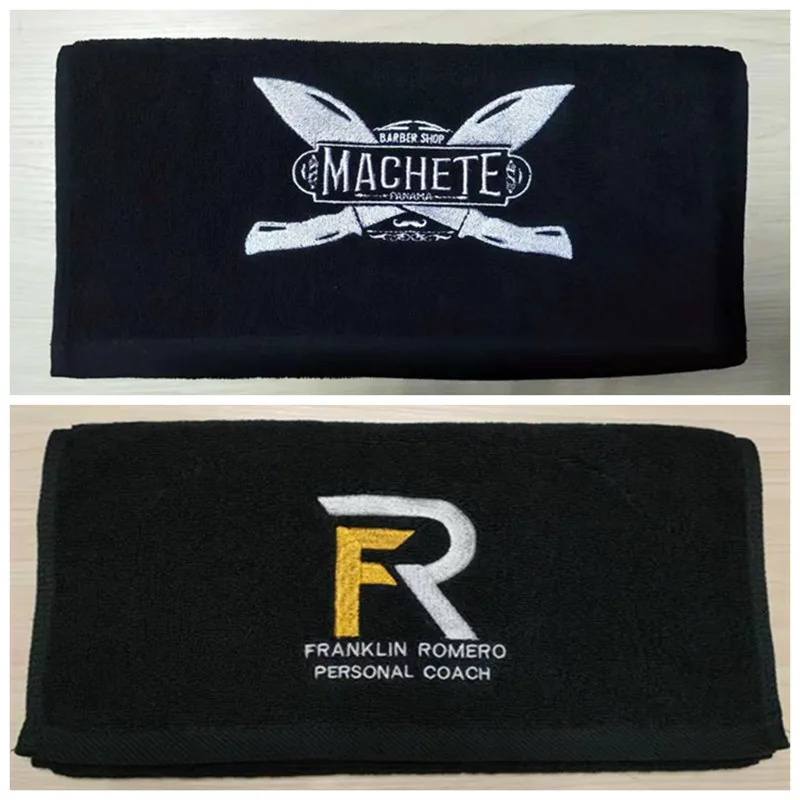 Custom hairdressing towel black towels salon beauty spa towels with logo