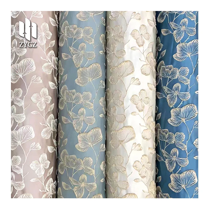 Luxury Gold Embroidered Jacquard Fabric Embossed Flora Damask Brocade For Haute Couture Dress DIY Polyester Fabric