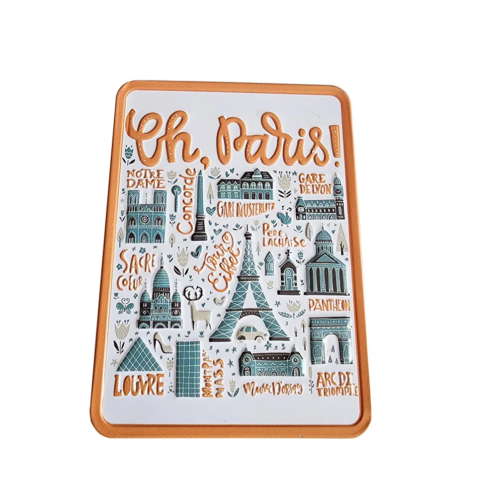 Custom Made 6x8cm Tinplate 3D Painting Roll Art Deco Style Metal Magnet Fridge Magnet  Art Customised Souvenir Magnetic