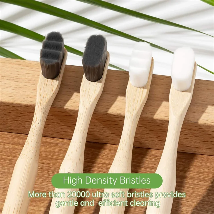 Eco Friendly Biodegradable Toothbrushes 10000 Bristle Microfiber Nano Extra Ultra Soft Bamboo Toothbrush for Sensitive Teeth