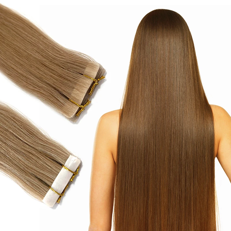 
Free sample russian gray 1.0cm double sided human hair tape in hair extensions 20 inches 