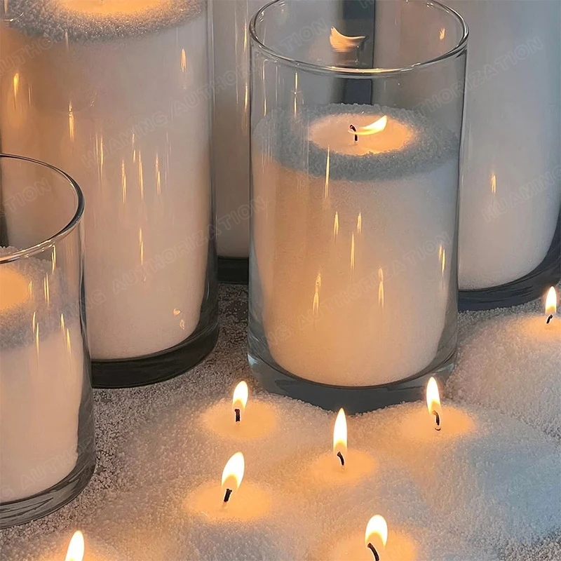 Factory direct sales Wholesale Support Color box sand pearls Wedding Granulated Eco friendly unscented palm sand wax candles