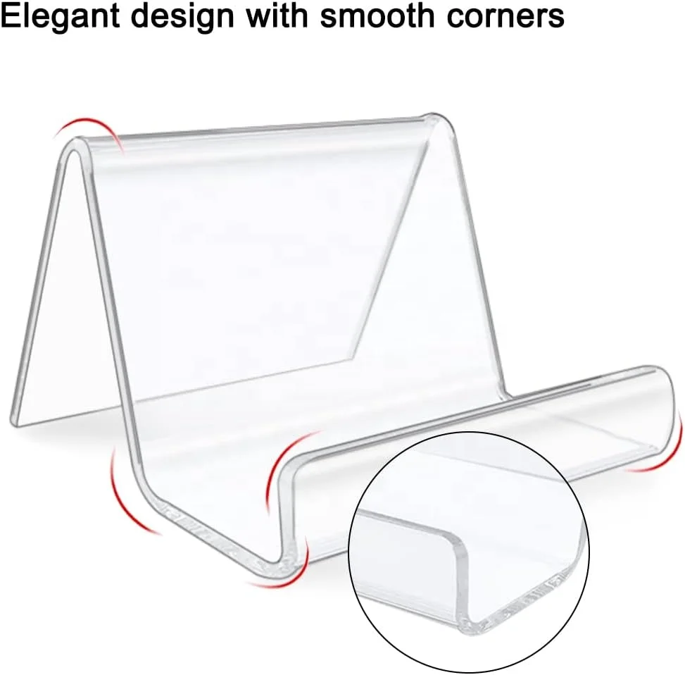 Upgrade 50 Pieces Name Card Capacity Desktop Clear Acrylic Business Card Holder Case