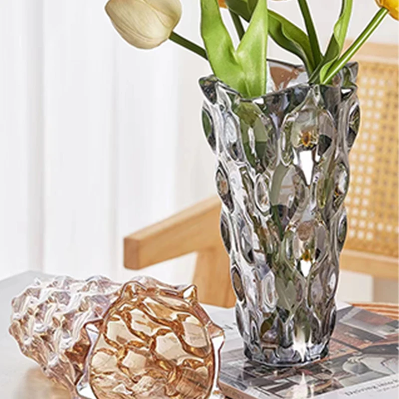 cheap creative modern tabletop decorative flower glass vase floor flower vase large decorative