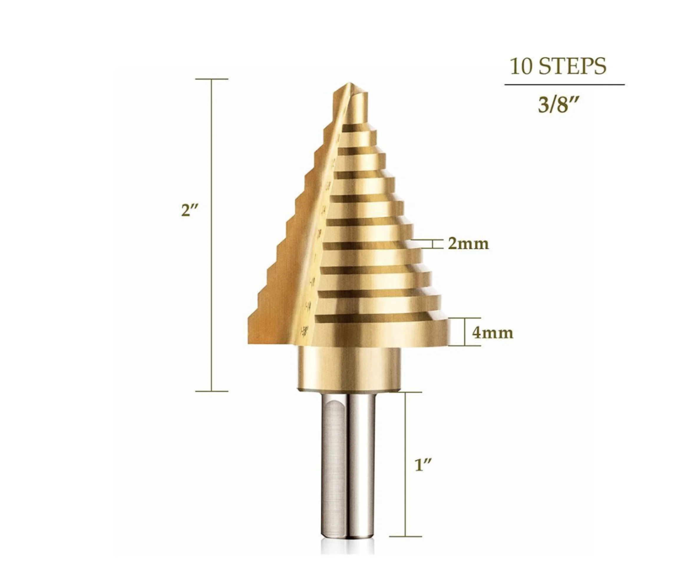 HSS 5-35mm inch Hex Shank Cone Drill Hole Cutter Bit Set Fluted Edges Step Drill Bit Of Reamer Wood Metal Drilling